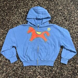 UNDER A BURNING SUN Horse Logo Full Zip Hoodie Men’s Sz Small New